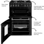 Belling MRAFHOUSE60DFBLK Cocina Mini Range de doble combustible – Negra - Imagen 5